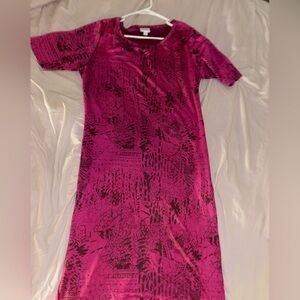 LuLaRoe Julia Fuchsia and Magenta Dress